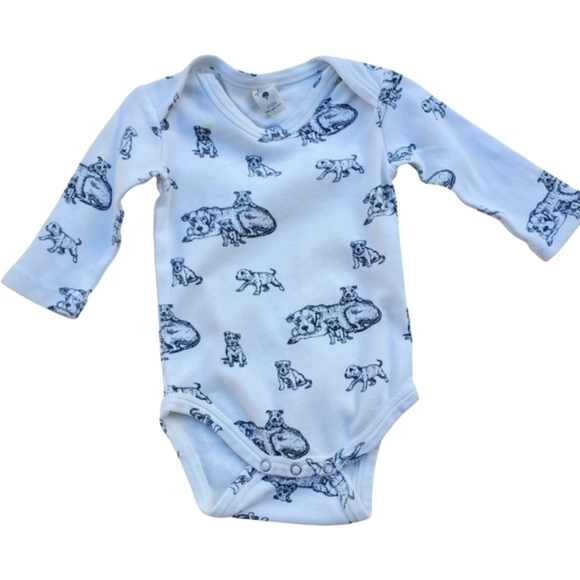 Kate Quinn One-piece Bodysuit Long-sleeve White|Blue Pit Bulls Baby 6-12 Months - Picture 1 of 4